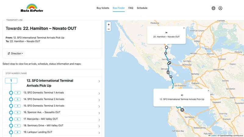 Marin Airporter Bus Finder