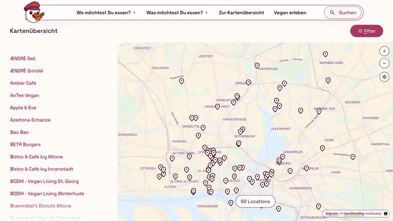 Vegan Hamburg — Kartenübersicht